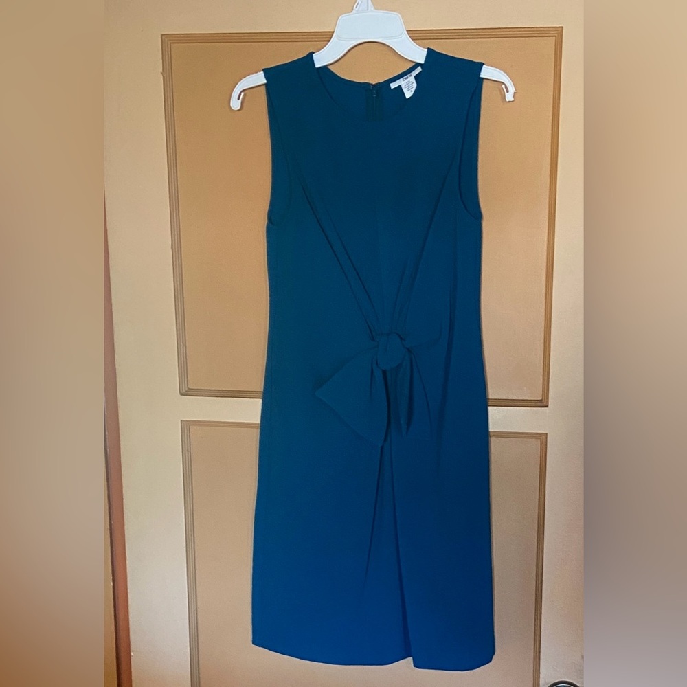 Bar III Teal Midi knot front cocktail dress